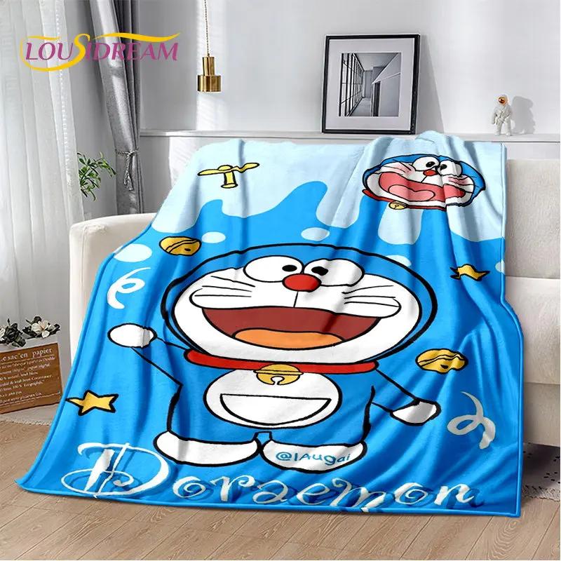 Coperta morbida in peluche cartone animato anime Doraemon, coperta in flanella per soggiorno camera da letto letto divano picnic, copertura calda per bambini