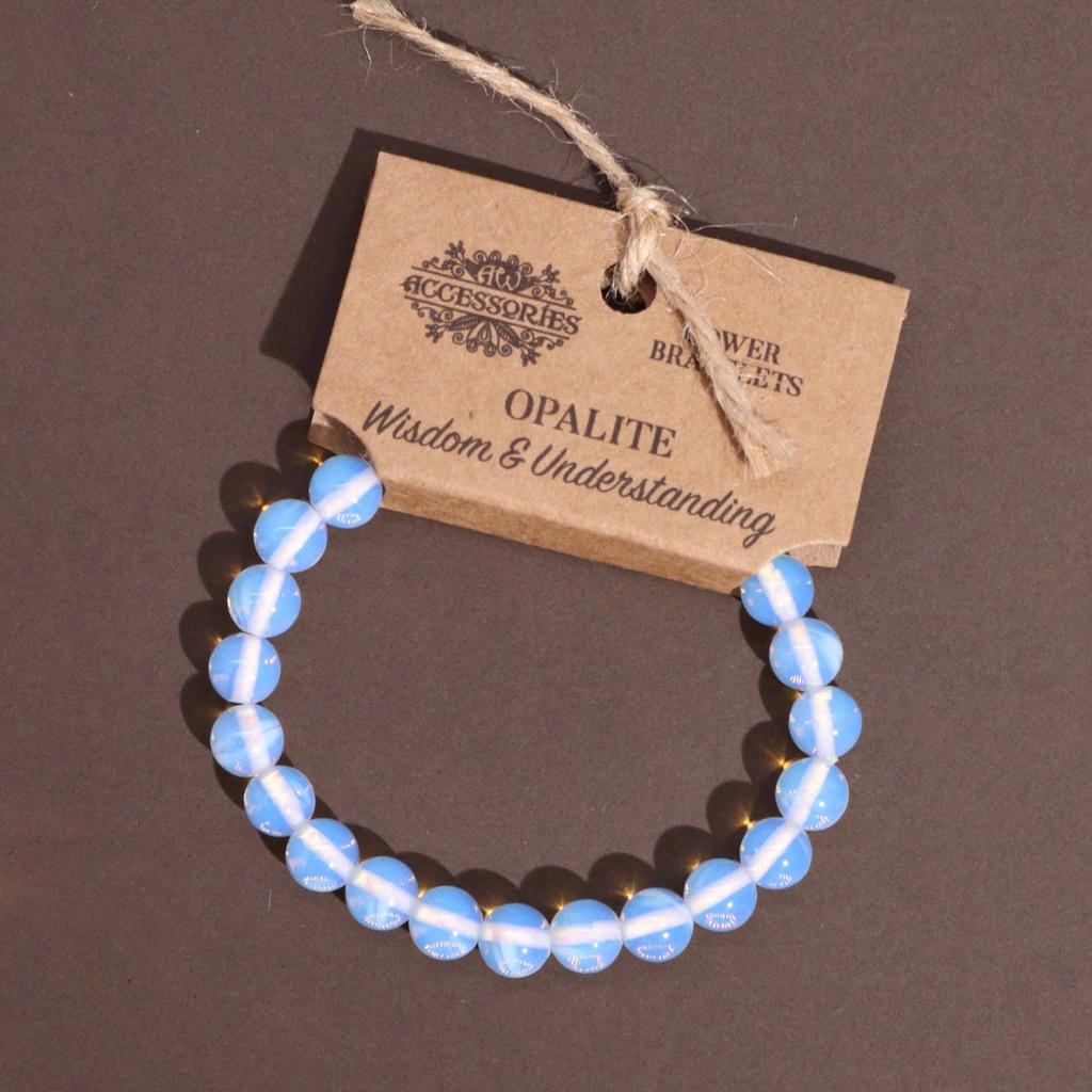 Opalite 8mm Beaded Stretch Bracelet