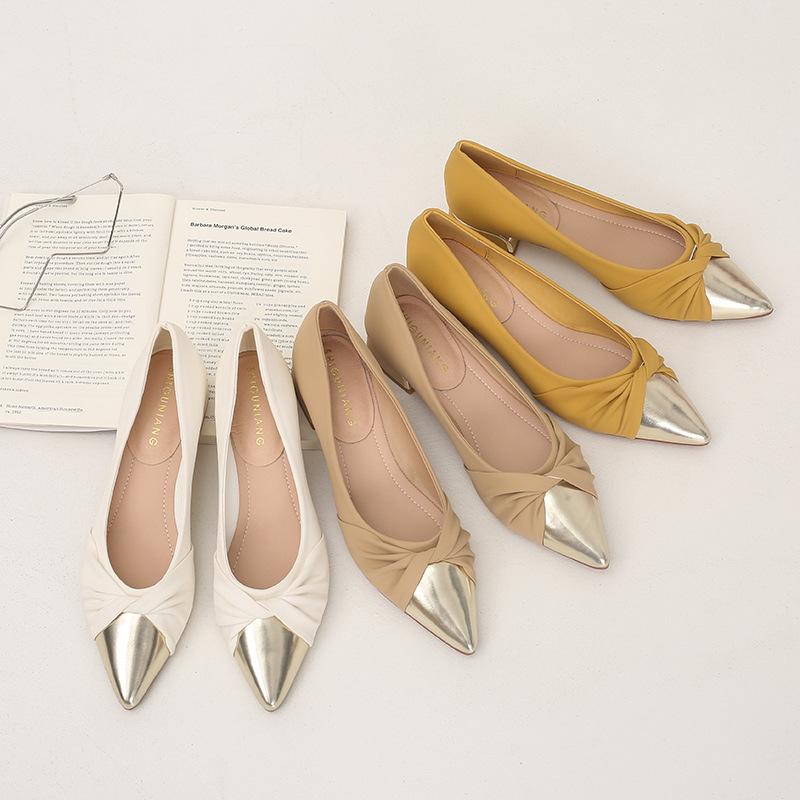 80152-3 Popular Pointed Single Shoes New Spring 2025 Thick Heel Versatile Women's Shoes Gentle Mary Jane Shoes