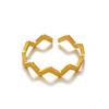 Minimalist Stainless Steel Geometric Lines Wave-shaped Opening Rings for Women Fashion Stackable Finger Jewelry Accessories Gift