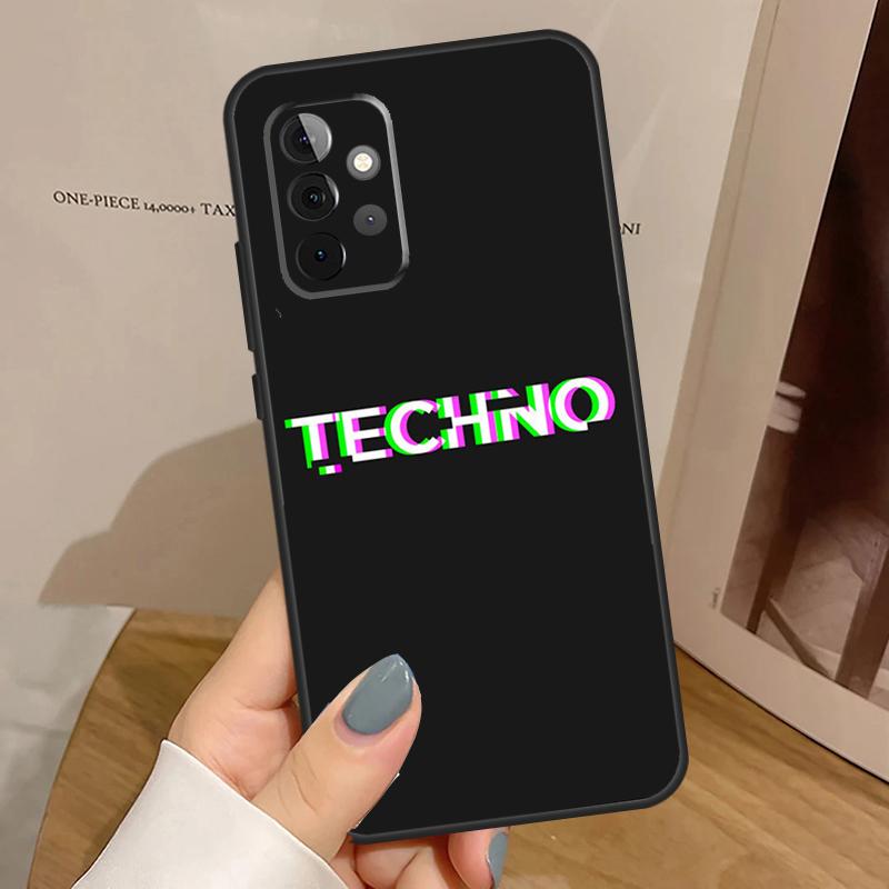Techno Music For Samsung Galaxy A53 A33 A13 A23 A15 A25 A35 A55 A51 A71 A12 A32 A52 A14 A34 A54 Case