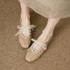 Fashion Women's new leather cowhide round toe spring and autumn low heel plus large lace up comfortable casual single shoe