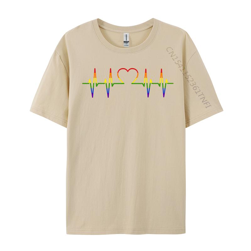 Csd Gay Pride Love Wins Queer Regenbogen Herzschlag Lgbt Männer 2024 T-Shirts T-Shirts Croissant Herzschlag Ekg Herzfrequenz Tops Shirts