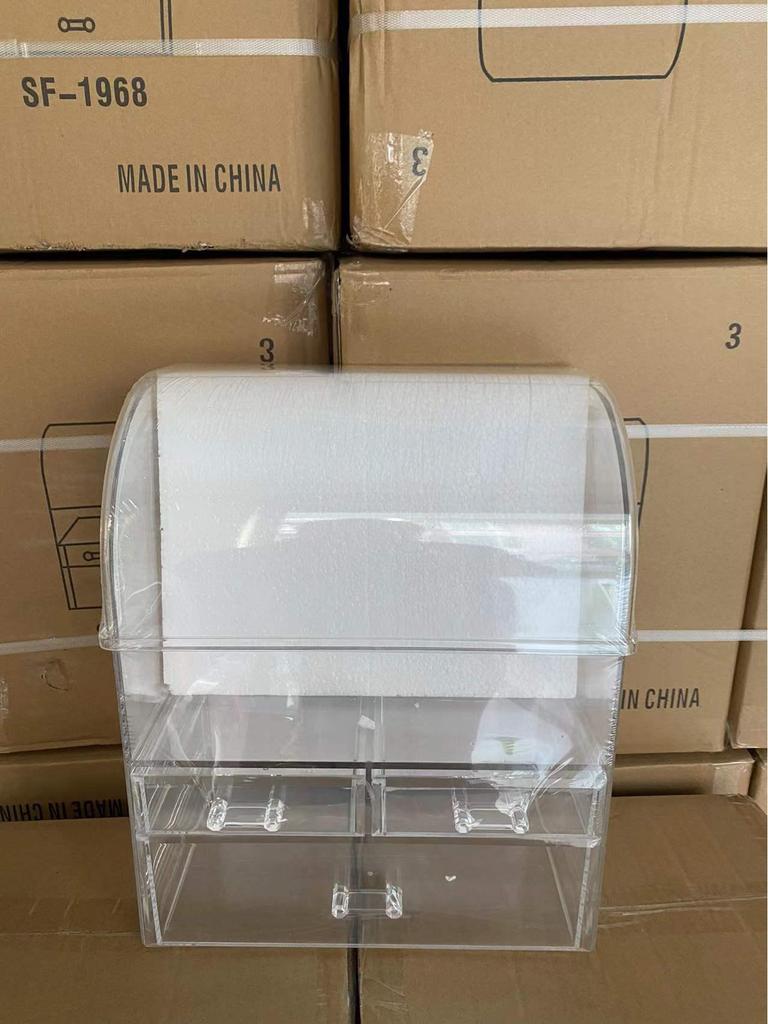 Acrylic Desktop Makeup Storage Drawer - Transparent Dustproof Cabinet