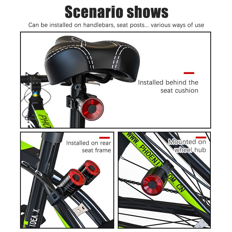 Fahrrad Rücklichter Aluminiumlegierung Helmlichter Nachtfahrt Warnlichter Mountainbike Led Frontlichter Rücklichter