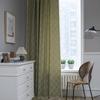 Home Cotton Linen Striped Embroider Semi-blackout Curtain with Fringe Rod Pocket Valance Suitable for Dining Room Living Room