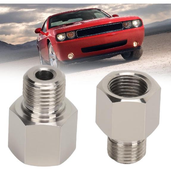 2 Pcs Sender Adapters 1/8in NPT Female to M10 x 1.0 Male Threaded Pressure Gauge Adapter with Washer, Stainless Steel Oil Reducer Adapter