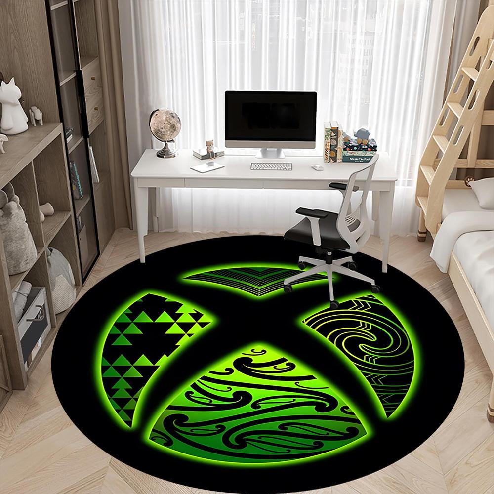 1pc Gaming Culture Office Round Area Rug, Indoor Mat Suitable For Office, Under Office Chairs Bedroom Living Room Home Decor, Room Deco