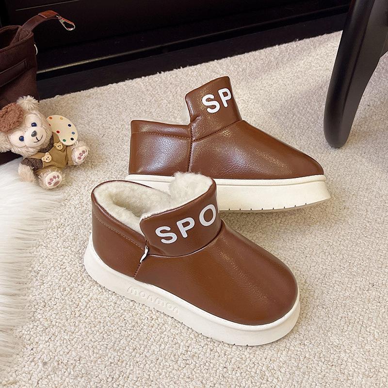 2025 new shoes winter warm and fleece Korean version fleece thickened waterproof home outdoor women's winter shoes and boots