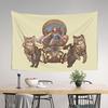 Wandteppich Nordische Mythologie Freya Katzenwagen Teppich Vintage Keltisches Knotenmuster Göttin und Katze Gedruckter Druck Wandteppich