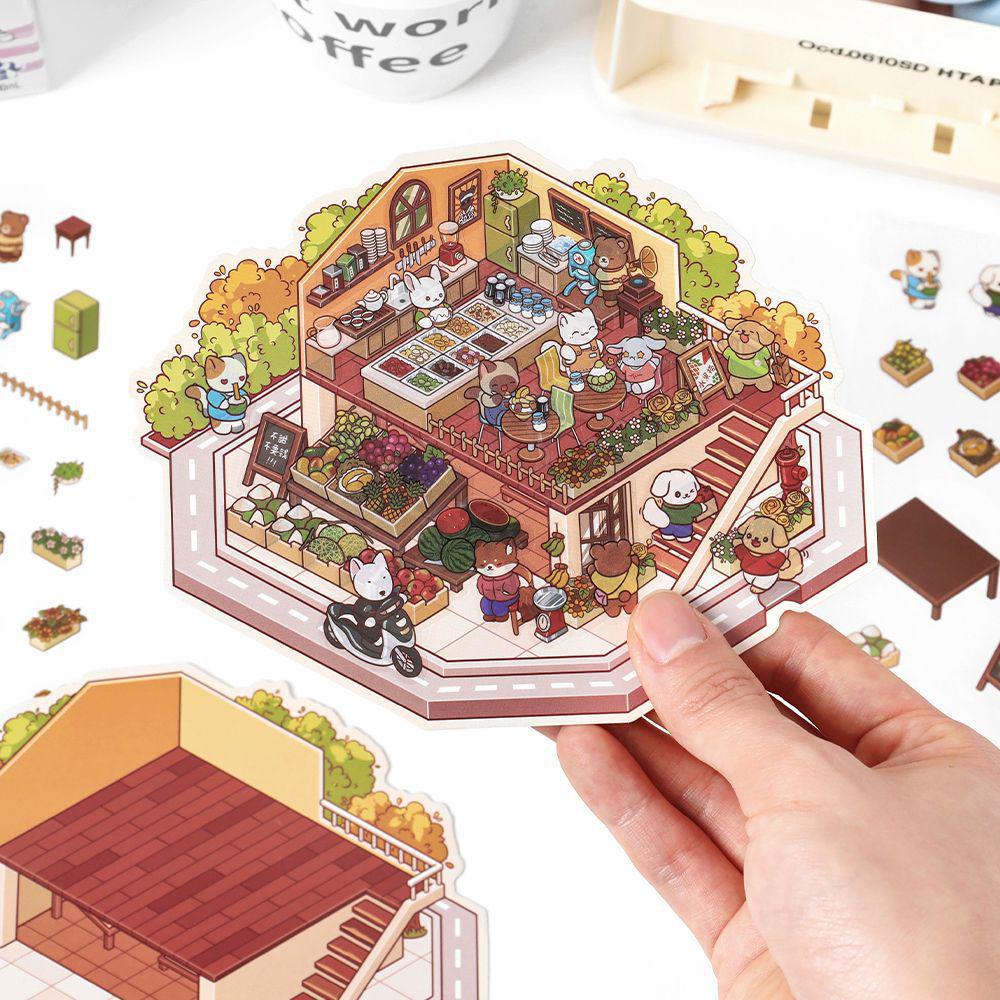 Infeel.Me 3D Cottage Journal Stickers - Today's Business Vol. 3 Miniature Scenery