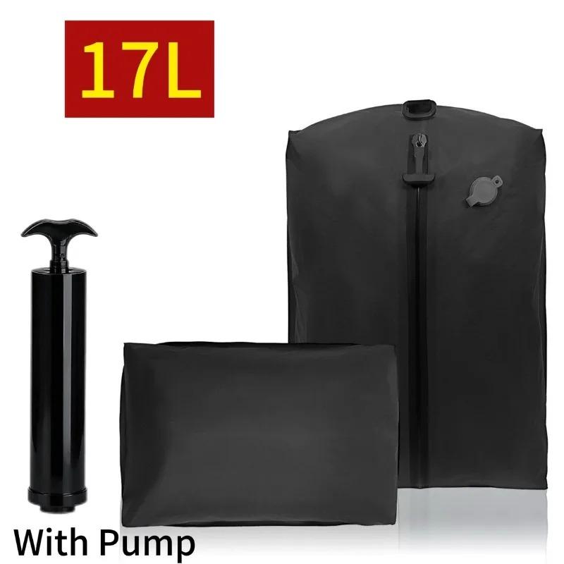 17L Vacuum Compression Bag with Hand Pump Folding Outdoor Reusable Clothing Storage Bags Travel Compression Backpack Luggage Bag