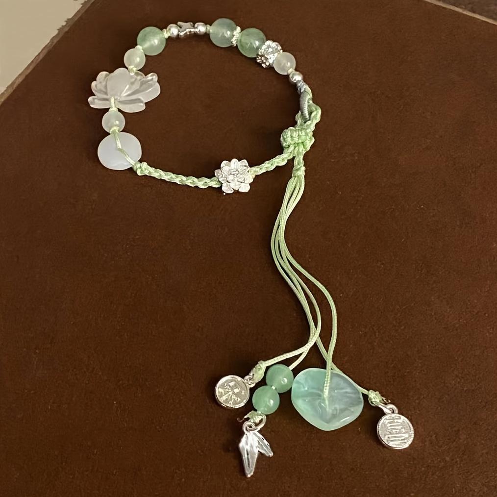 Neu Geflochtene fransen lotus perlen armband mode retro einstellbare armband damen urlaub partei