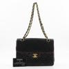 Chanel ChainShoulder Shoulder Bag Matelasse Double Chain Black Lambskin Women Used