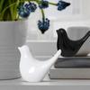 Creative Black and White Glossy Ceramic Birds Figurines Home Decorations Accessories Party (Pack of 2, White and Black)