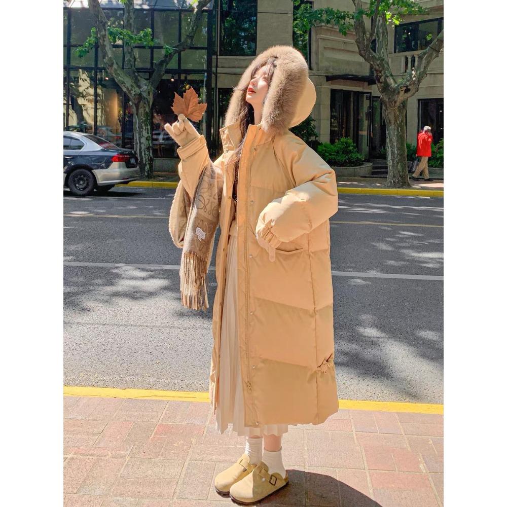 long down cotton-padded clothes for women's Korean thickened cotton-padded jackets, large sweater neck cotton-padded jackets, trendy.