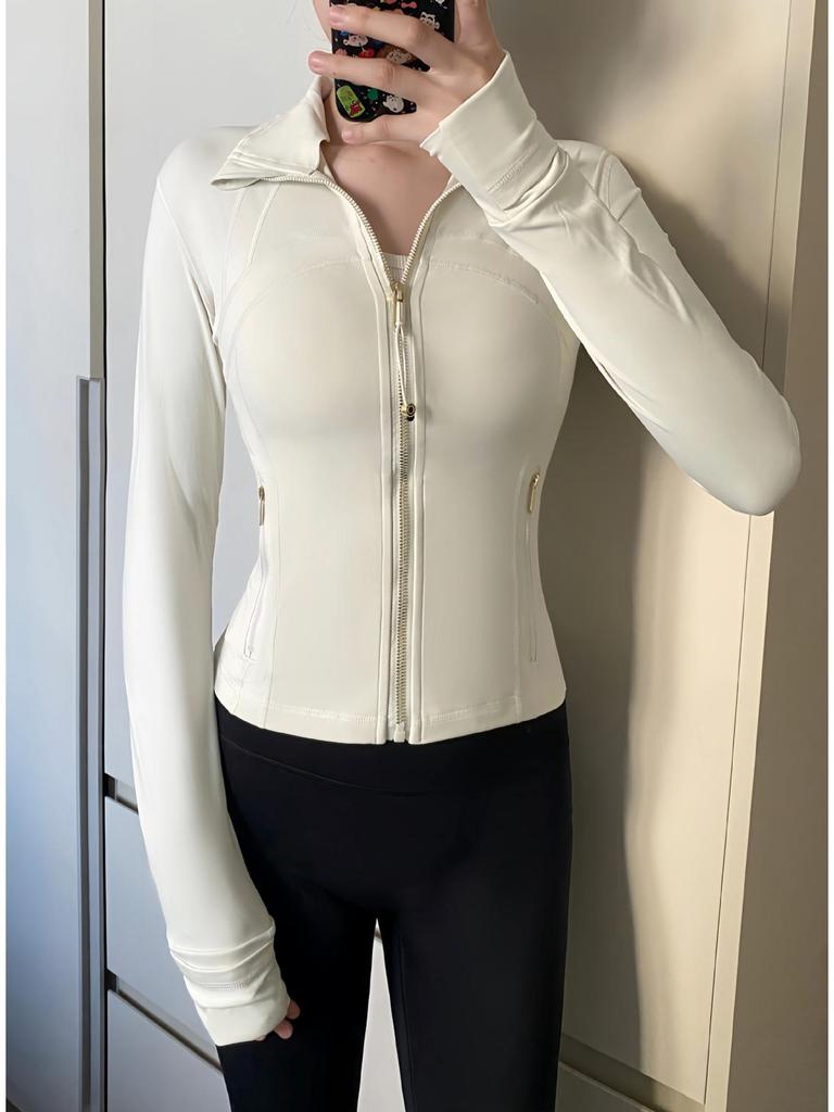 Luludarling Women's Slim Fit Stand-Up Collar Yoga Jacket