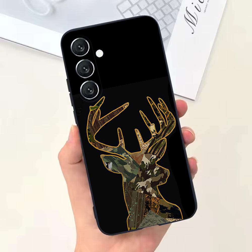 Deer Hunting Camo Phone Case For Samsung Galaxy A13,A21s,A22,A31,A32,A52,A53,A71,A80,Soft Black Shell Samsung a11