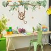 Cartoon Monkey Swinging Wall Sticker Kids Room Wall Decoration Self-Adhesive Home Decor