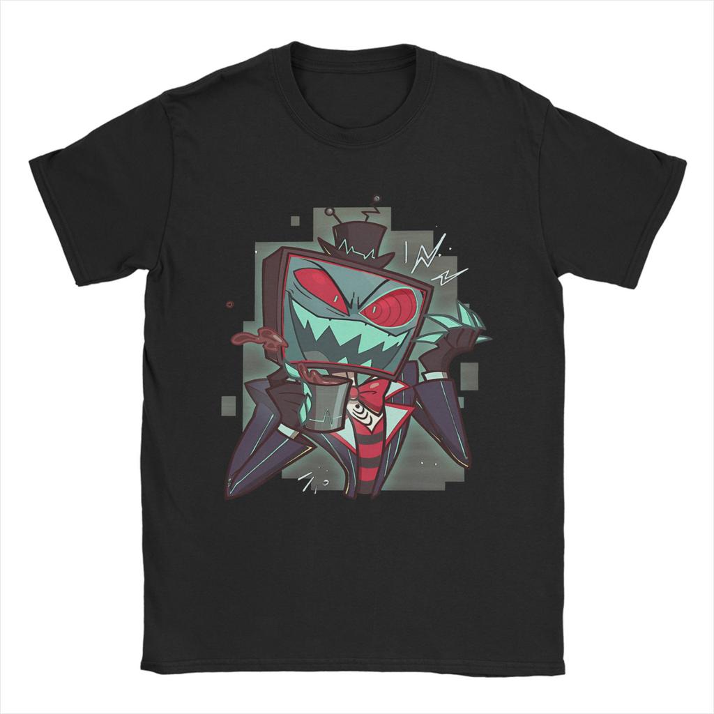 Oversized T-Shirt Summer Hazbins Hotel Hip Hop T Shirts Rosie Landscape Cotton Tshirt for Mens Y2K Printed Short Sleeve Tees