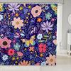 Cartoon Dogs Shower Curtain Set,Polka Dots Printed Shower Curtain Set,Girls Boys Adult Cute Pet Animals Waterproof Fabrics Pug
