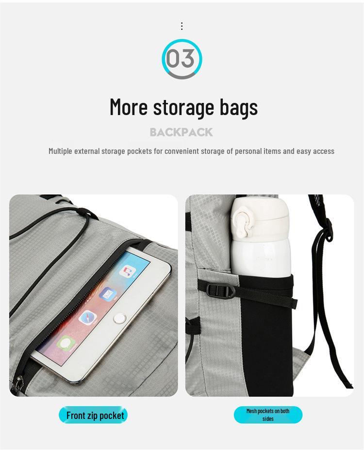 Lightweight Waterproof Folding Backpack for Outdoor Activities - Double Shoulder, Large Capacity