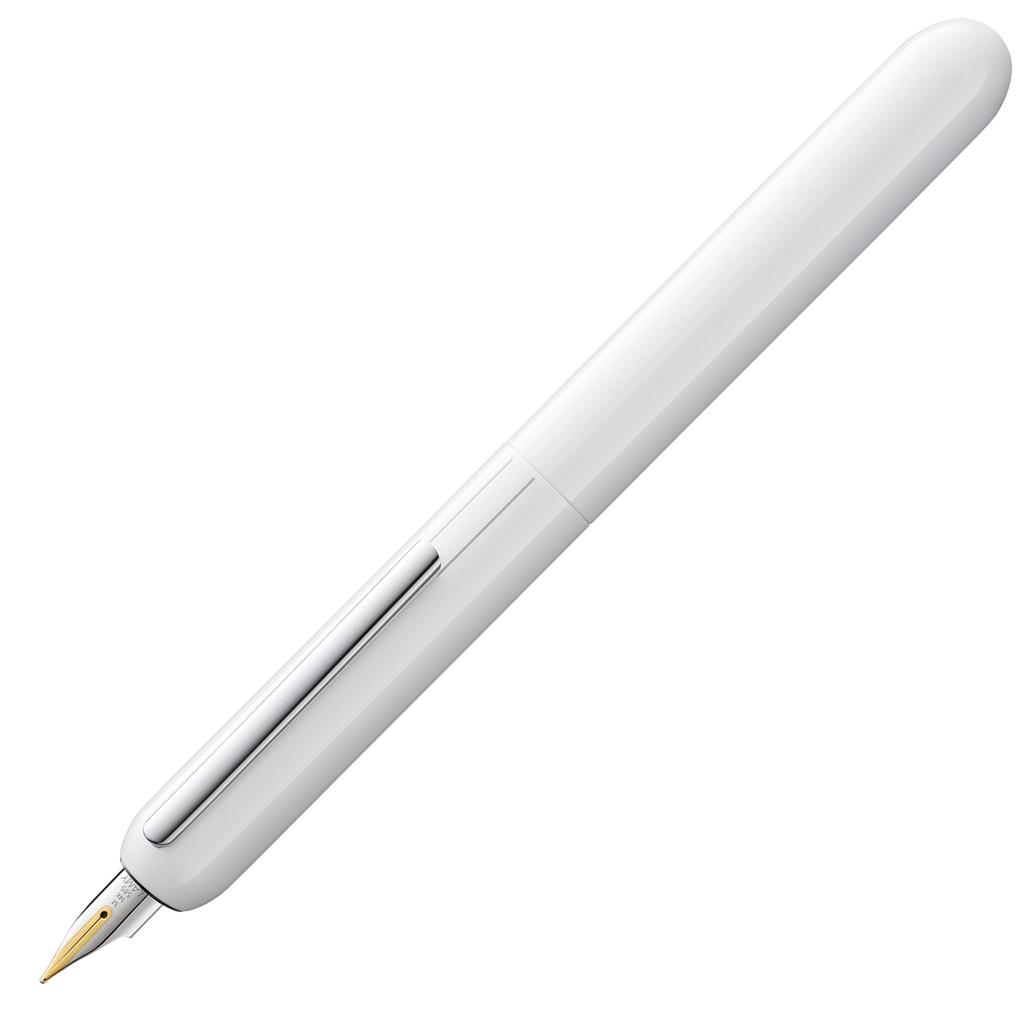 LAMY Dialog Piano White Fountain Pen Patented Capless Fountain Pen with 14K Gold Partially Extra Fine Point Includes LAMY T10 Blue Ink Cartridge -