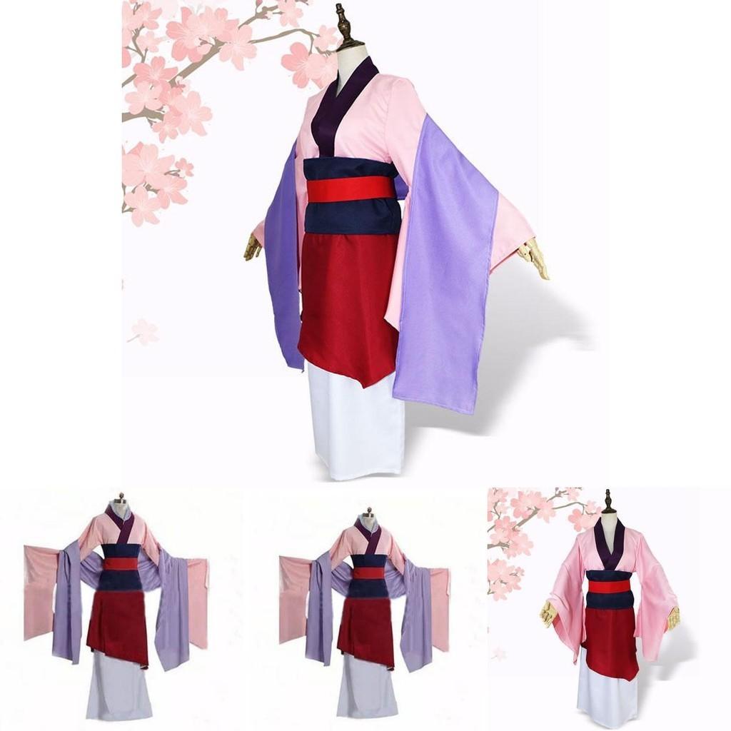 Luxurious Anime Mulan Traditional Kimono Dress Party Cosplay Costume For Women