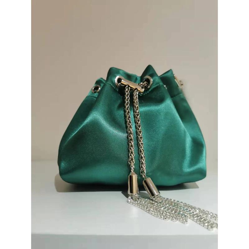 Women Bag High Quality Silk Bucket Bags Diamonds Female Personalized Shoulder Tassels Chains Handbags For Women Crossbady Bag