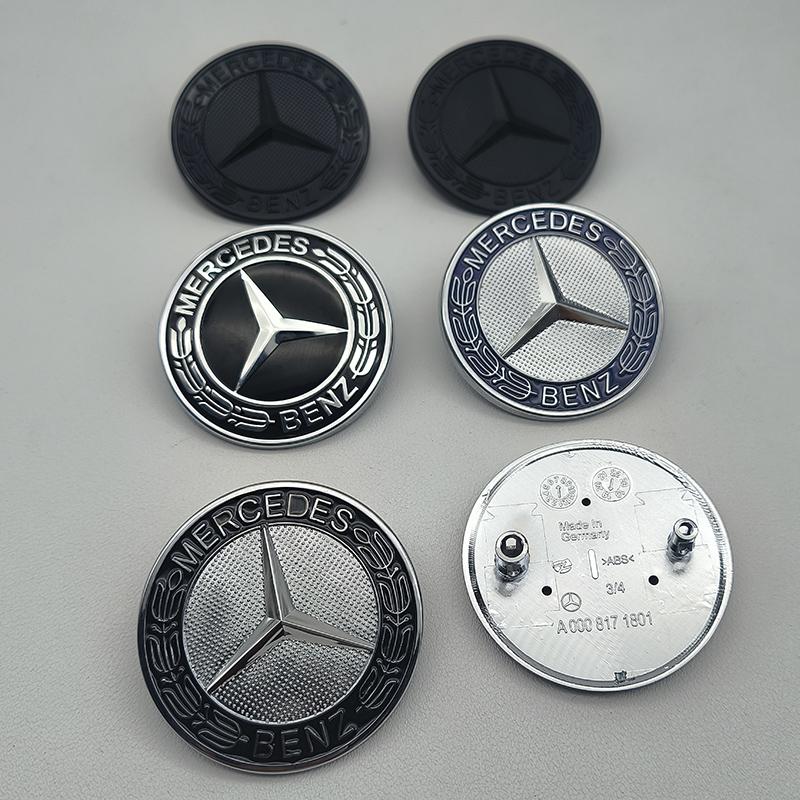 For MB Mercedes Benz GLA CLA CLS A45 C63 A B 3D 2pins 57mm Car Front Hood Emblem A0008171801  Star Logo Bonnet Badge Accessories