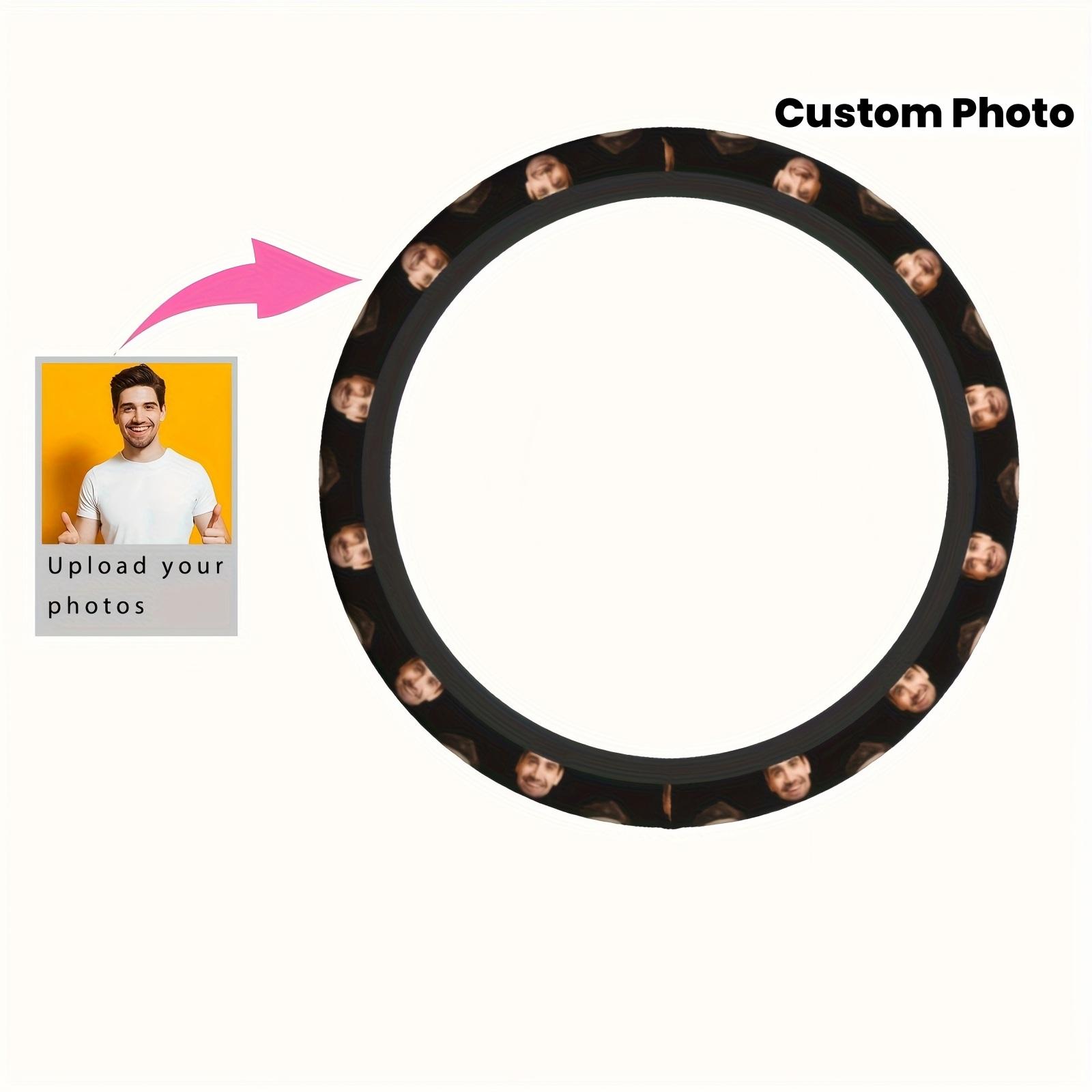 

Custom Stretch No Inner Ring Printed Car Universal Steering Wheel Cover One Size чёрный
