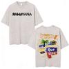Magliette Vintage Lavate Uomo Donna Moda Hip Hop Pop Musica T Shirt Casual Larga Manica Corta Rawayana Veneka Band Album