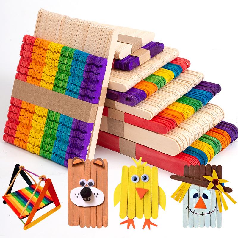 50/100Pcs Wooden Resin Epoxy Stirring Stick Popsicle Ice Cream Stick Handmade Tool DIY Home Art Classroom Supplies 6/11.4/15cm