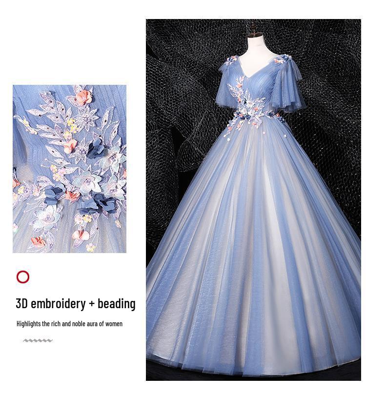 Women's A-line Ball Gown for Vocal Performances - Elegant Stage Hosting Costume