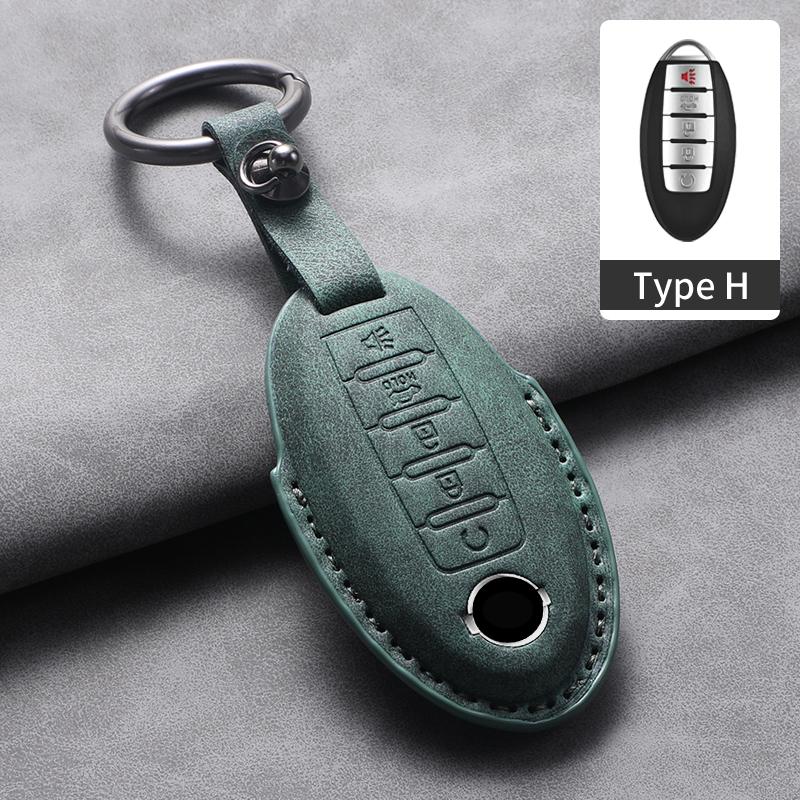 5 Buttons Leather Car Remote Key Case Cover For Nissan X Trail T32 2020 Rogue Patrol Murano Htrail Maxima Altima Sentra Qashqai