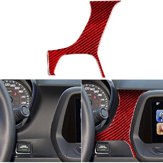 NVCNX Real Premium Carbon Fiber Compatible with Chevy Camaro 2016-2024 2017 2018 2019 2020 2021 2022 2023 Accessories Car Gear Shift Panel Cover