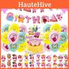 Kirby Themed Birthday Party Hanging Flag Decoration Set With Game Cake Insert Aluminum Foil Balloons Pull Flag Kit