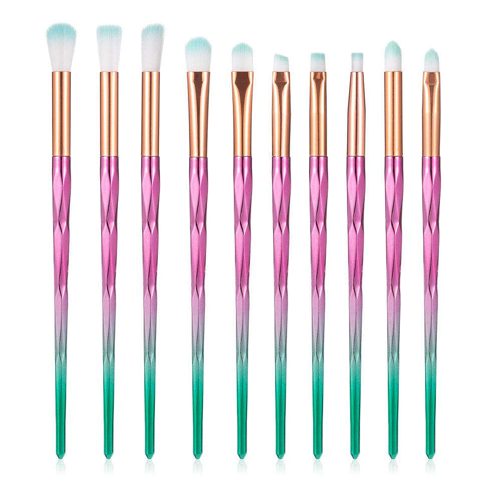 10 pcs Makeup Brushes maquiagem maquillaje New Mermaid Foundation Eyebrow Eyeliner Cosmetic makeup Brushes Complete Kit
