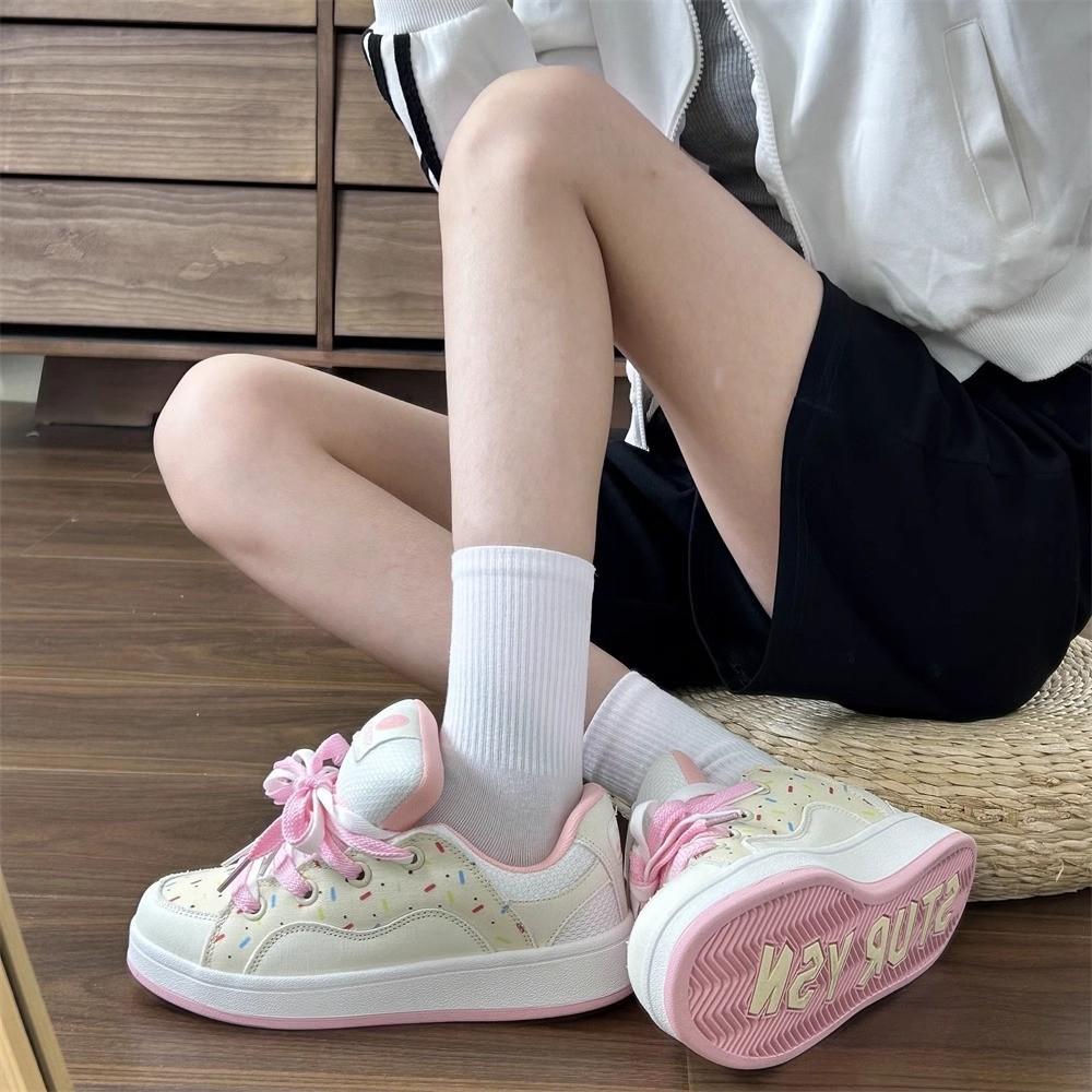 Color matching sweetheart powder student niche bread shoes women's summer new versatile casual sports shoes