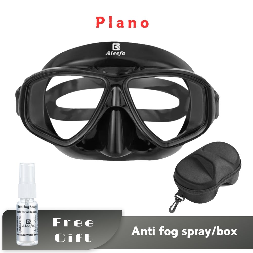 Hyperopie-Tauchmaske mit gehärteten Gläsern. Antibeschlagspray, Weitsicht-Taucherbrille, Schwimmbrille mit Nasenschutz