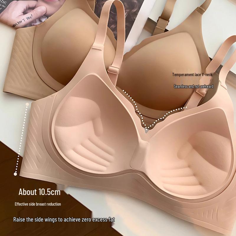 Sutien Push-Up Fără Cusături Nude Lift pentru Femei - Moale, Fără Sârmă, Cupă cu Palmă, Mărire Sân Mic, Suport Lateral