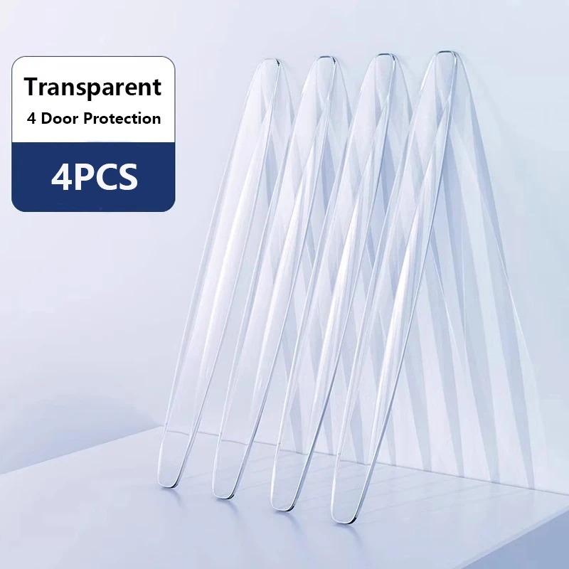 

4 шт. Прозрачная самоклеящаяся гибкая многоразовая универсальная противоударная полоса для автомобиля, для внедорожника, грузовика, кузова автомобиля, боковой двери, зеркала заднего вида, защита бампера 4PCS