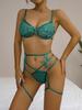 Sexy Lace Slim Strap, Low Waist, Seamless Buttocks, Thong, Mesh Transparent Thin Bra, Erotic Lingerie Three Piece Set
