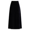 Golden Velvet A-line Skirt, Winter 2025, Elegant Korean Style, High-Waisted, Mid-Length, Slimming, Large Hem.