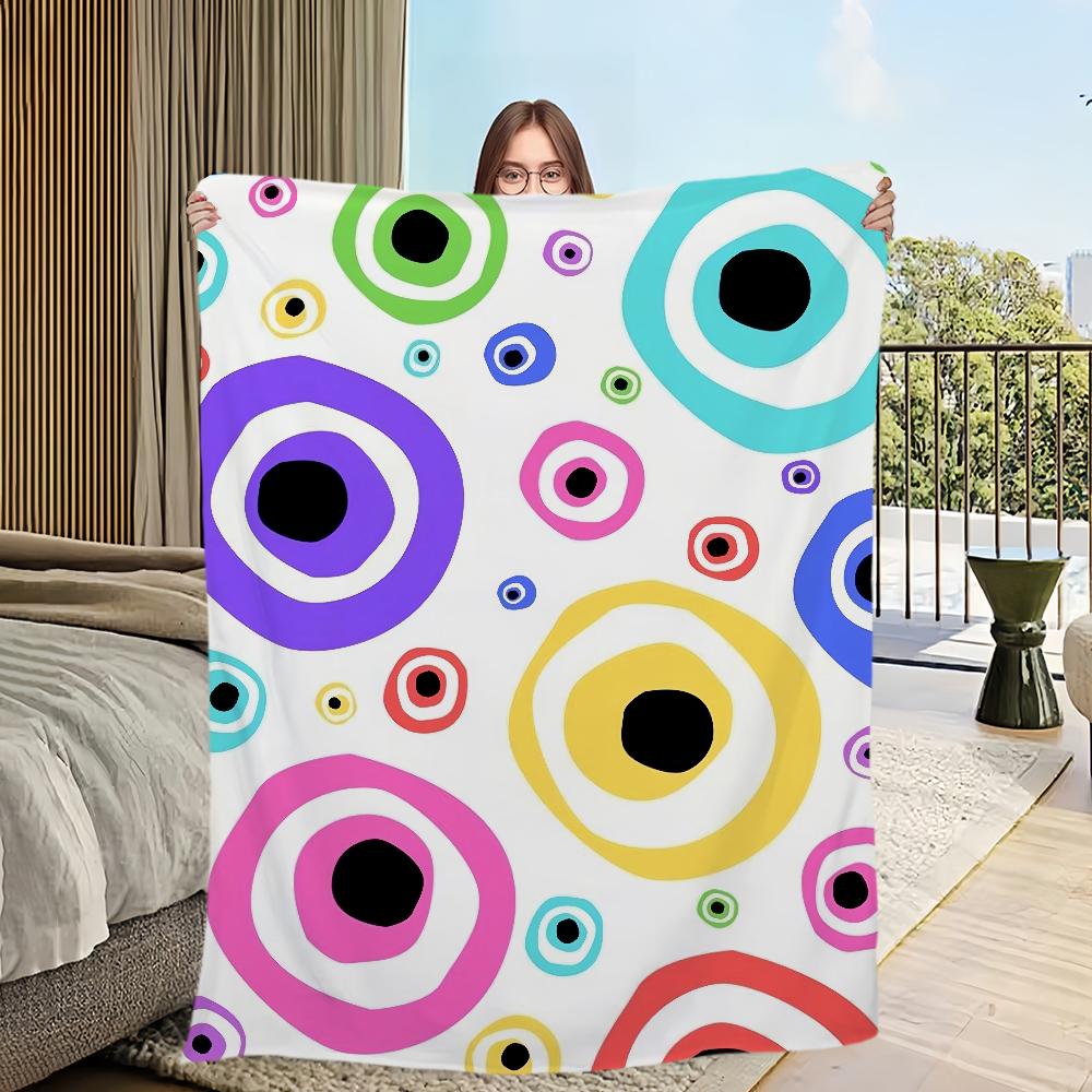 Blanket Flannel Warm Comfort Soft Plush Color Blanket For Sofa Evil Living Room Office Bedroom Travel Eye Gift