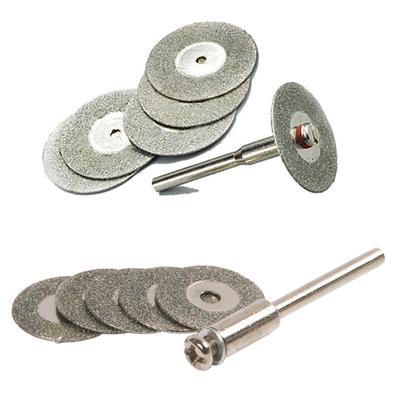 5 PCS Durable 22Mm Emery Diamond Cutting Blades Drill Bit And 1 Mandrel For Dremel Set