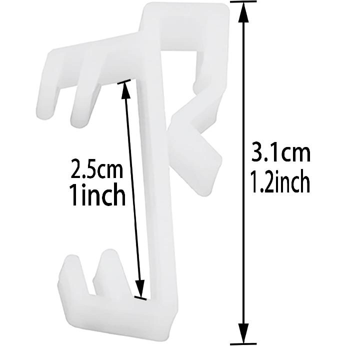 Window Shade Accessory, 20PCS Blind Valance Clips for 1 Inch Blinds, Polycarbonate (PC), White