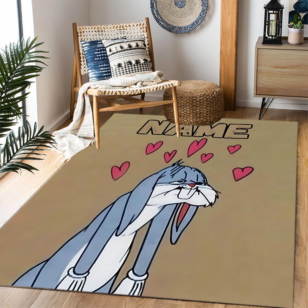 Looney Space Jam Run Event Customizable Name Floor Mat Suitable for Decorate room Balcony Entryway Dining Room Anti-slip Rug Anime Office Decor
