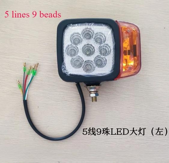 for New Source 65-75 Rubber Wheel Excavator Factory Front Headlight Assembly LED Combination Front Lamp 24V Turn Signal Assembly