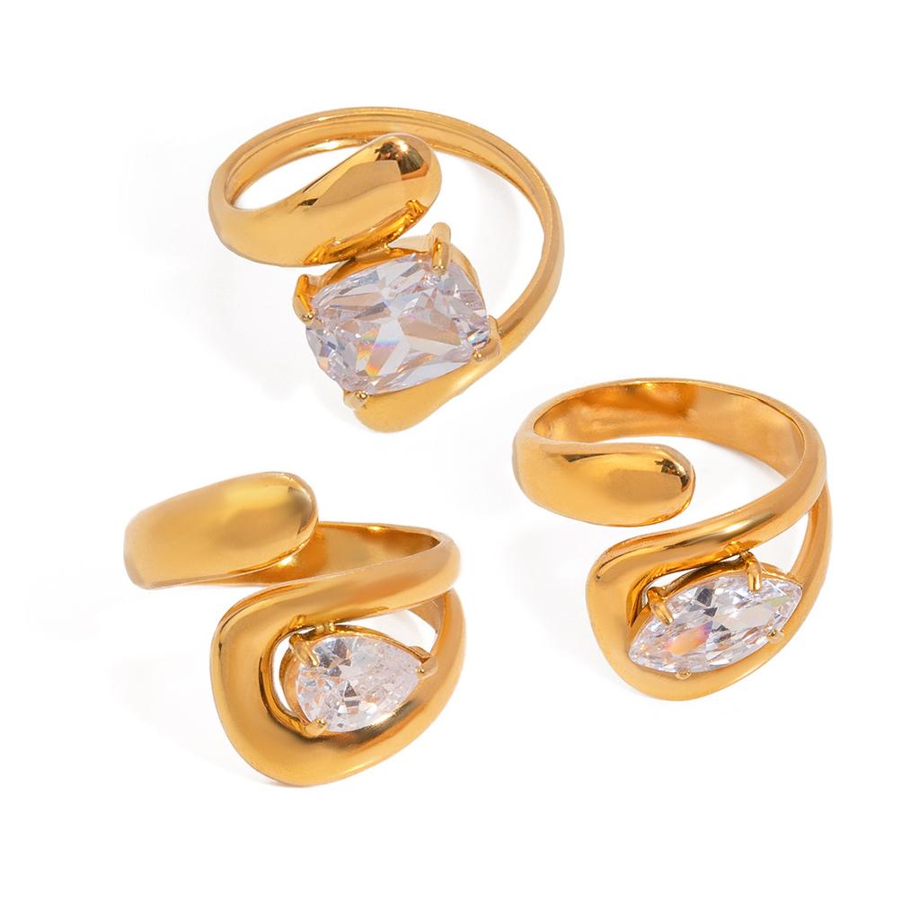 Stainless steel zircon ring, high-end, niche, light luxury ring accessories rings